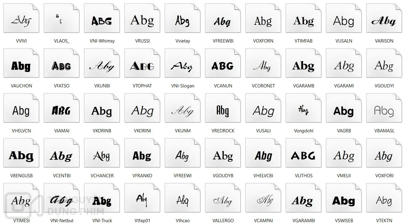 Hơn 300 font chữ việt hóa VNI tuyệt đẹp cho dựng phim và thiết kế